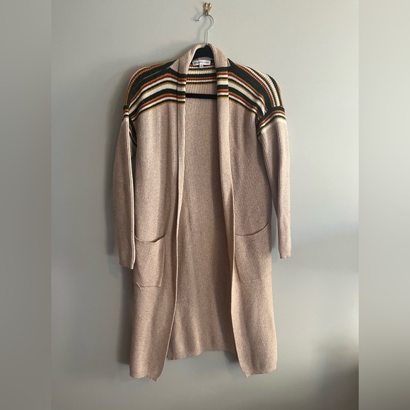 Heartloom Anthropologie Long Boho Open Front Cardigan w/Pockets Size Extra Small - Picture 1 of 7